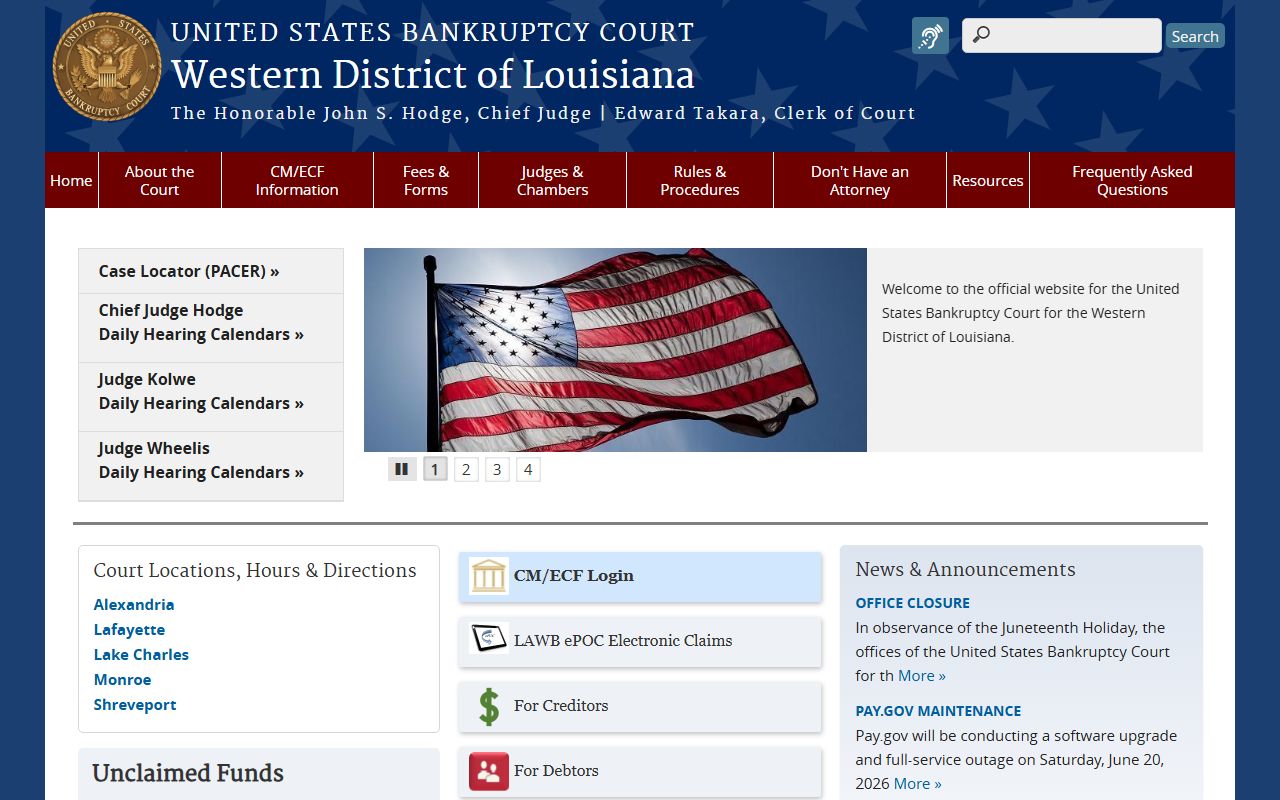 LaSalle Parish court records Western District of Louisiana bankruptcy court