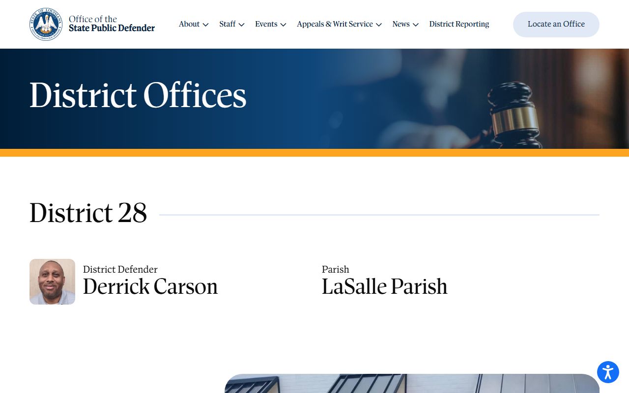 LaSalle Parish criminal court records District 28 public defender office