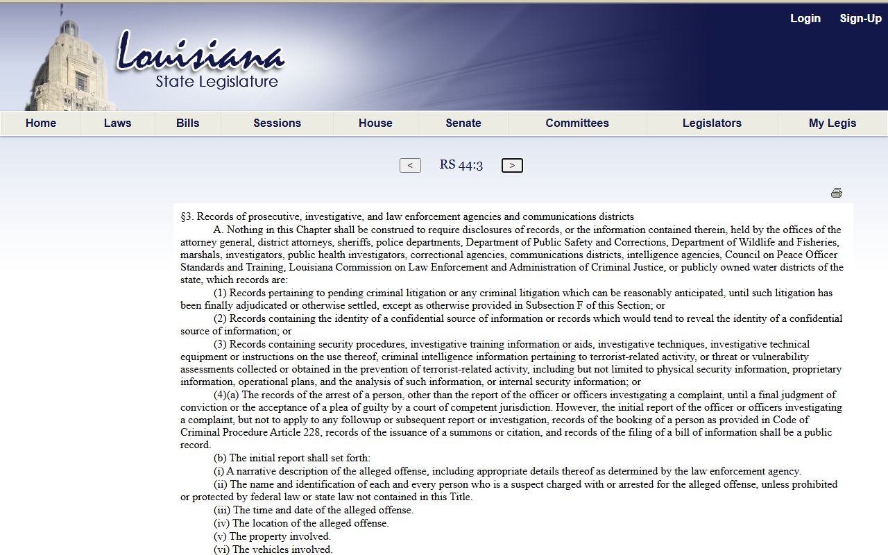 LaSalle Parish criminal court records Louisiana criminal record access limits