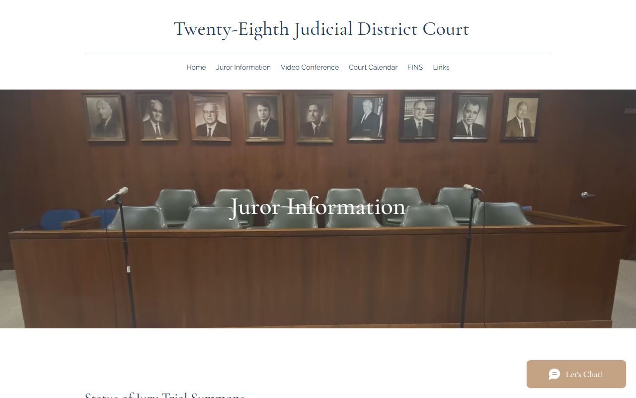 LaSalle Parish District Court juror information for court records